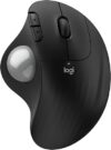 Logitech Ergo M575S Wireless Trackball Mouse, Wireless Ergonomic Mouse with Bluetooth and Encrypted Dongle, Comfortable Thumb Control, Precise and Smooth Tracking, for PC/Mac - Black Silver Ball