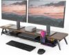 Fenge monitor stand with storage drawers for dual monitor desk setup