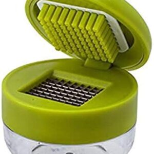 Joie Garlic Press and Chopper with Storage Container, Stainless Steel Blades, Green