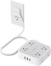 TESSAN Surge Protector Power Strip flat plug 8 outlets USB-C for dorm and office