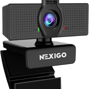 NexiGo N60 webcam with sliding privacy cover mounted on a monitor