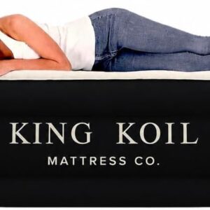 King Koil air mattress queen size inflated with a flocked velvet top