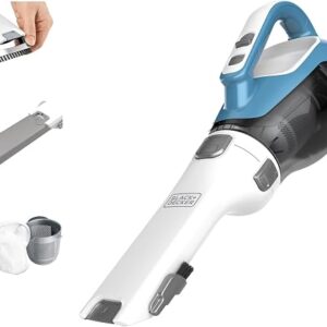 Black+Decker dustbuster AdvancedClean handheld vacuum on its wall-mounted charging station