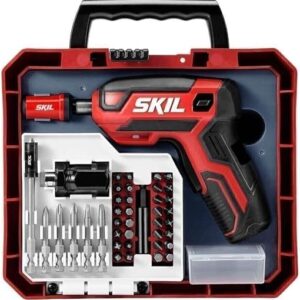 SKIL cordless screwdriver SD5618 with pistol grip, 42-piece bit set and carrying case