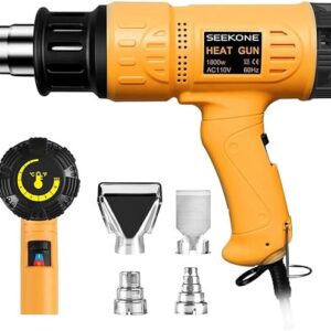 SEEKONE heat gun with four nozzles and variable temperature dial