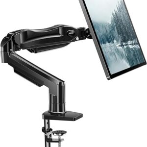 HUANUO single monitor mount articulating desk arm with clamp base and VESA plate