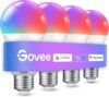 Govee smart light bulbs A19 colour changing four pack with E26 base