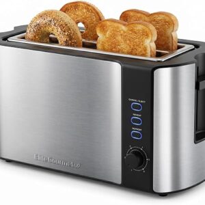 Elite Gourmet toaster ECT-3100 with two long slots in stainless steel