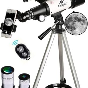 Gskyer telescope 70mm refractor on an altazimuth tripod with phone adapter fitted