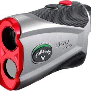 Callaway 300 Pro rangefinder in red with external slope switch and carry case