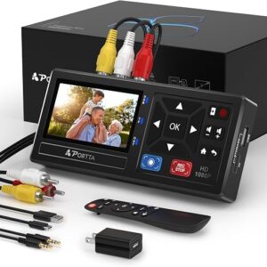 Portta VHS to digital converter box with preview screen and remote, reviewed by SoftPickr