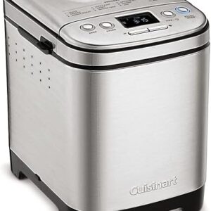 Cuisinart bread maker CBK-110 stainless steel machine with 2 lb loaf pan and control panel