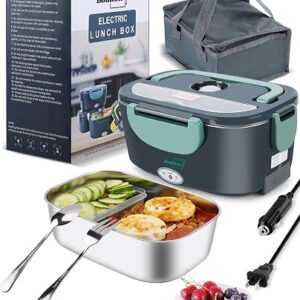 Buddew electric lunch box with stainless steel inner container and car power cable