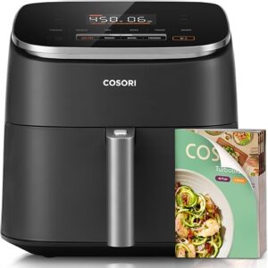Cosori TurboBlaze air fryer with 6-quart square basket and digital touchscreen