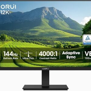 KOORUI 27 inch monitor 144Hz VA display shown on a desk