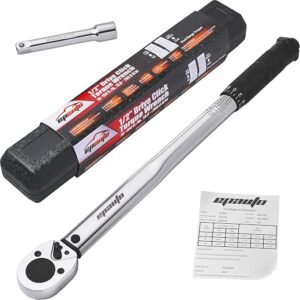 EPAuto torque wrench with 1/2 inch drive and dual range scale in its case