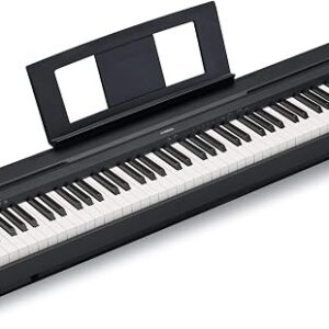 Yamaha P71 digital piano in black with 88 fully weighted keys and sustain pedal