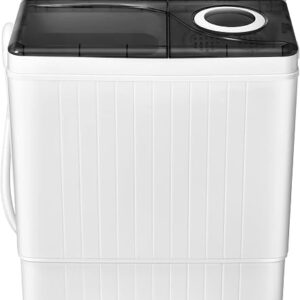 COSTWAY portable washing machine twin tub 26 lb capacity with drain pump for apartments