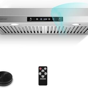 AMZCHEF range hood 30 inch under cabinet stainless steel with baffle filters and touch control