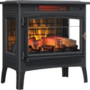 duraflame electric fireplace stove freestanding black with 3D flame effect and remote control