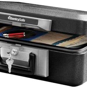 SentrySafe fireproof safe 1160 black steel chest with key lock and carrying handle