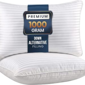 Utopia Bedding bed pillows queen size two pack in white polycotton shells