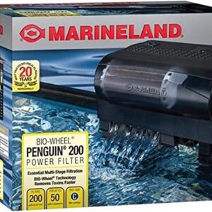 Marineland Penguin 200 aquarium filter with rotating bio-wheel and hang on back housing