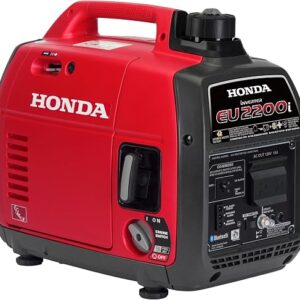 Honda EU2200i portable inverter generator in red housing with recoil starter handle