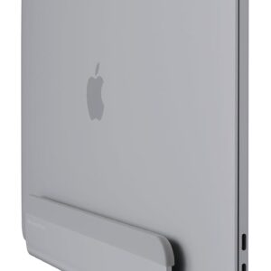 Rain Design mTower vertical laptop stand in space grey single-piece aluminium