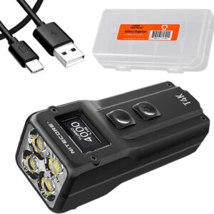 keychain flashlight: Nitecore T4K 4000-lumen EDC light with OLED display