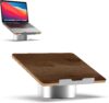laptop riser for desk: HumanCentric laptop riser with black walnut top and space gray base
