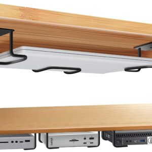 under desk laptop mount: Teridokor aluminum holder with 2.7 inch space for docks and mini PCs