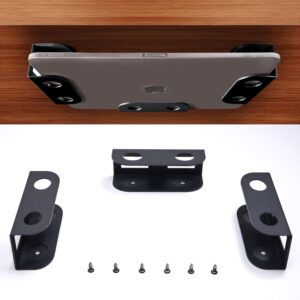 under desk laptop mount: BYMECOST metal under desk laptop holder brackets in black