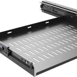 under desk laptop mount: JINGCHENGMEI sliding pull-out laptop shelf with air vents