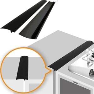 Linda's Essentials silicone stove gap covers black sealing gap between stovetop and counter