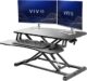 VIVO DESK-V000K 32 Inch Standing Desk Converter — Pneumatic Sit-Stand Riser, Keyboard Tray