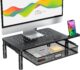 Zimilar Monitor Stand Riser with Metal Mesh Drawer — 3 Heights, Phone Holder, 44 lb