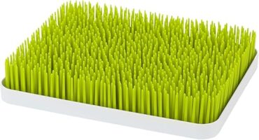Boon Lawn Countertop Baby Bottle Drying Rack with Antimicrobial Tray - Spring Green - Bottle Rack and Organizer - Baby Feeding Essentials - 13.5 x 11 x 2.5 - 1 Count