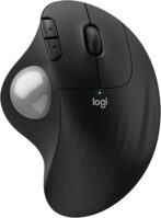 Logitech Ergo M575S Wireless Trackball Mouse, Wireless Ergonomic Mouse with Bluetooth and Encrypted Dongle, Comfortable Thumb Control, Precise and Smooth Tracking, for PC/Mac - Black Silver Ball