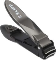 Nail Clippers for Men with Catcher - KLIPP Heavy Duty Razor-Sharp Self-Collecting Nail Cutter, Ergonomic Lever for Fingernails & Toenails, Ideal Gift for Men & Grooming Gifts Includes Ziplock Pouch