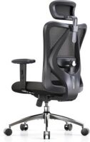 SIHOO M18 Ergonomic Office Chair, High Back Mesh Desk Chair with Adjustable Headrest & Lumbar Support, 330lbs Capacity Computer Chair with 2D Armrests & Wide Cushion, Tilt Lock, for Home Office-Black